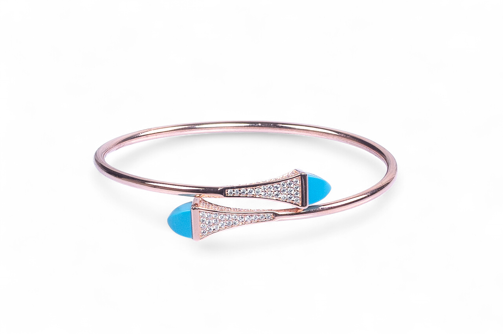 PREMIUM 925 SILVER ROSE GOLD POLISH EXCLUSIVE FIROZA STONE BRACELET