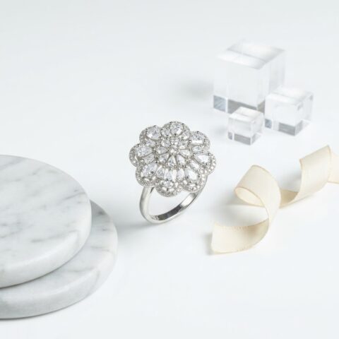 PREMIUM 925 SILVER BRIDAL RING -SIZE - 13