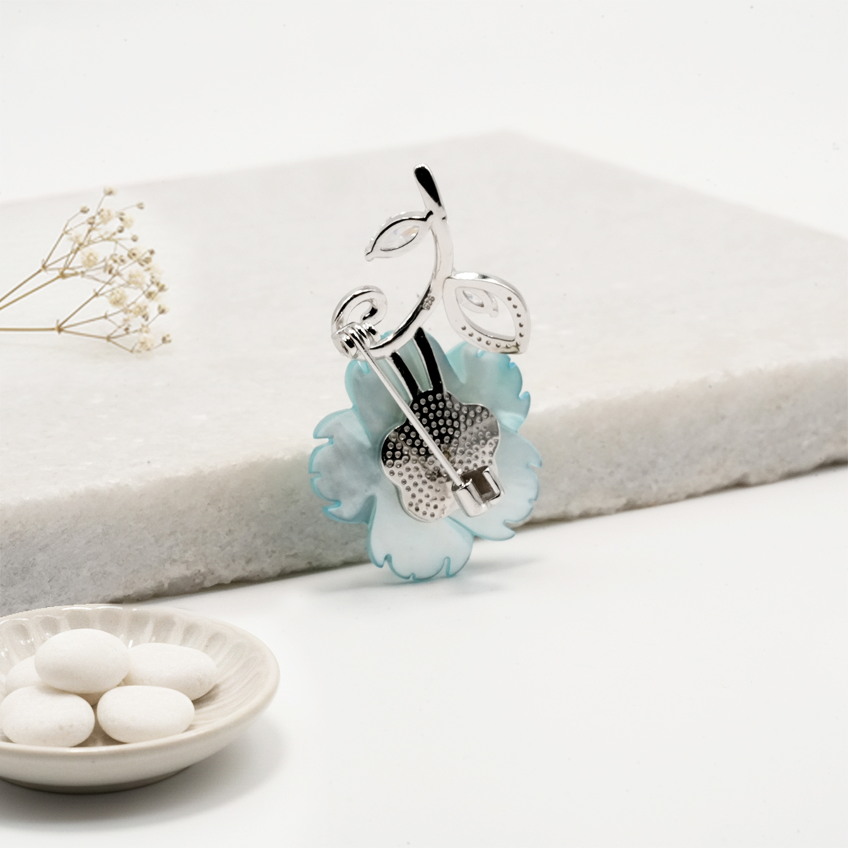 EXCLUSIVE 925 SILVER SOFT SKY FLOWER BROCH - Image 3