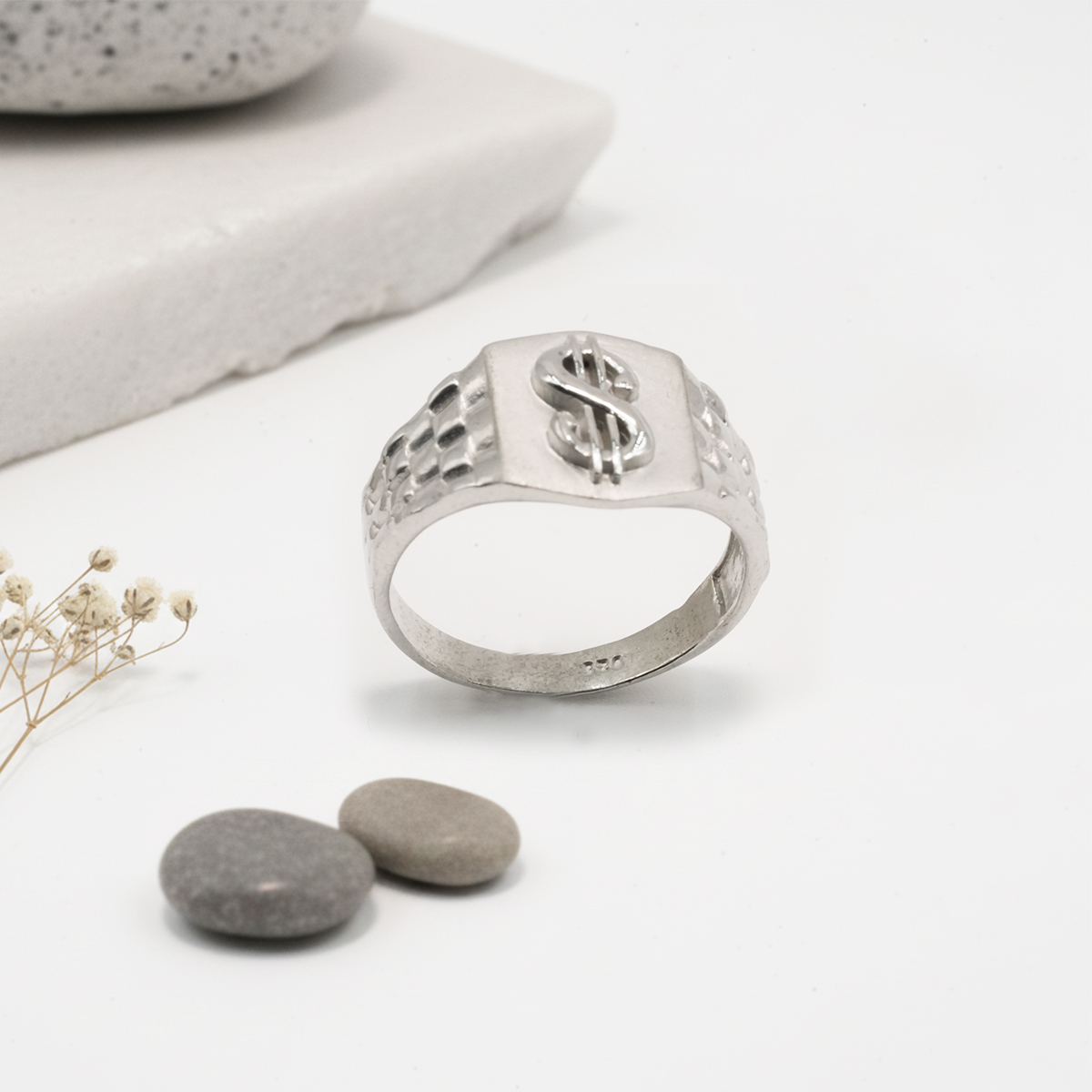 PREMIUM 925 SILVER MAT FINISED MEN'S RING - SIZE 20 - Image 2