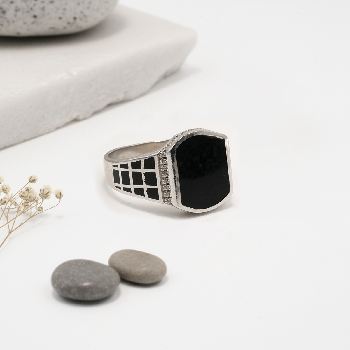 PREMIUM 925 SILVER TURKISH MEN'S RING - SIZE 25