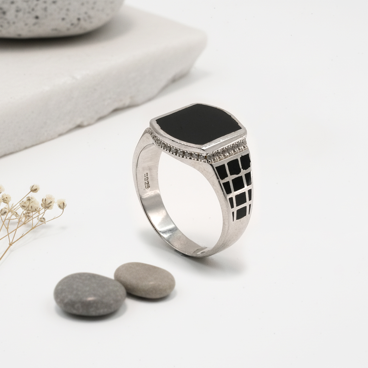 PREMIUM 925 SILVER TURKISH MEN'S RING - SIZE 25 - Image 3