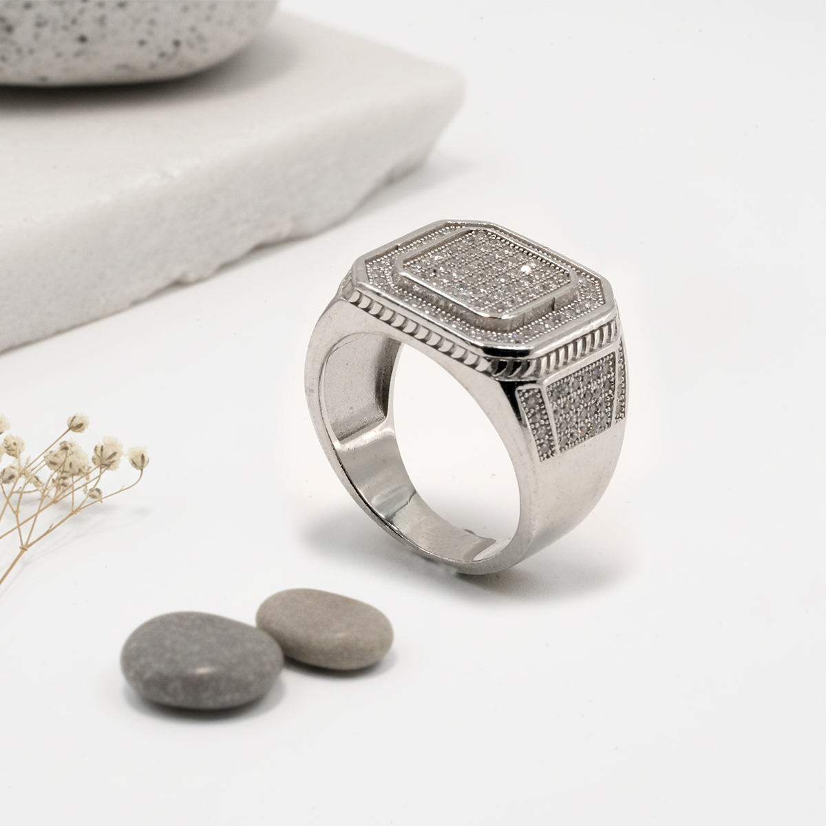 EXCLUSIVE 925 SILVER MEN'S RING - SIZE 18