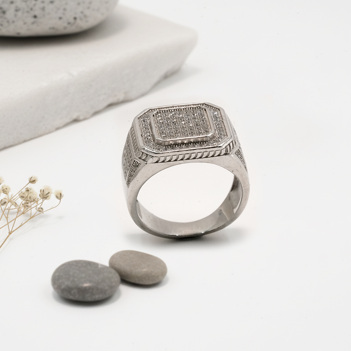 EXCLUSIVE 925 SILVER MEN'S RING - SIZE 18 - Image 3