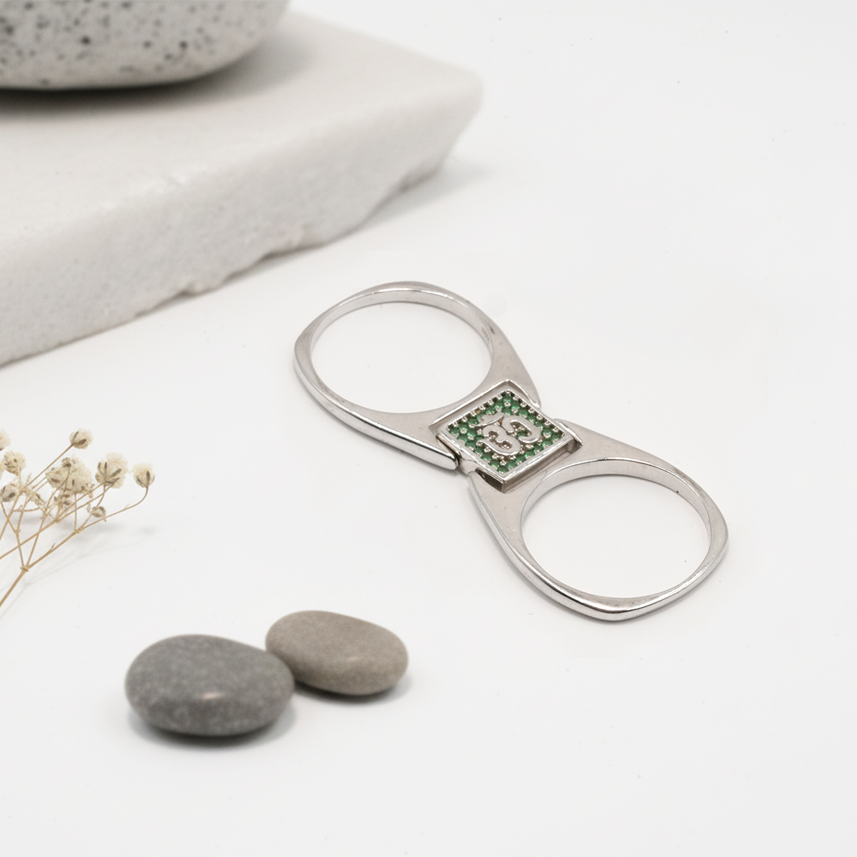 PREMIUM 925 SILVER UNIQUE MEN'S RING - SIZE 21