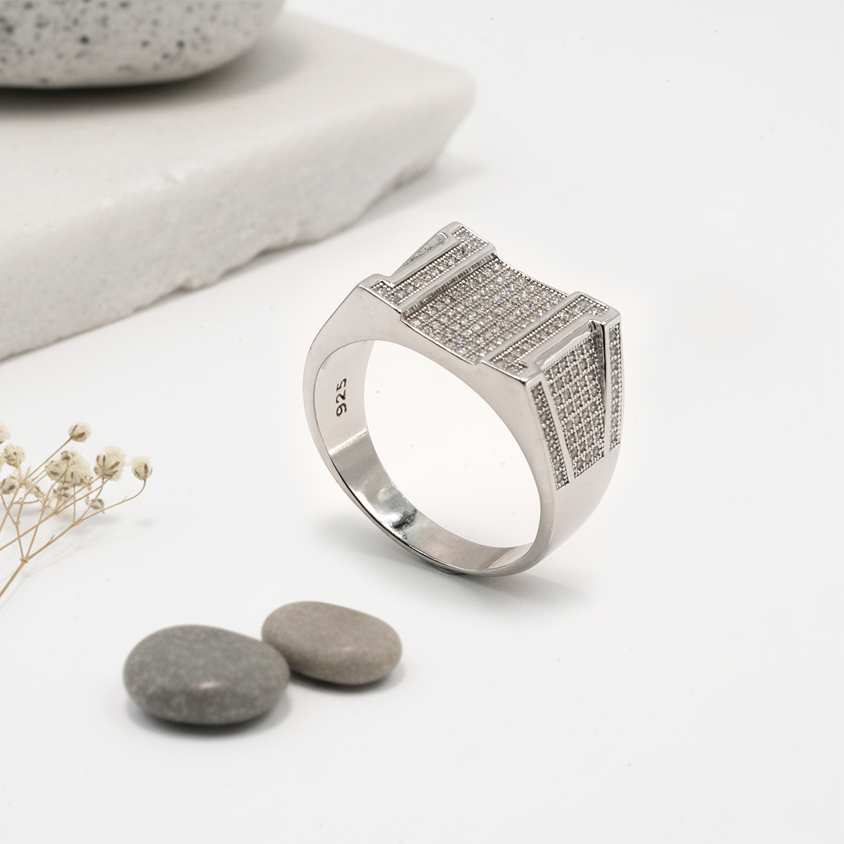 PREMIUM EXCLUSIVE 925 SILVER MEN'S RING - SIZE 26 - Image 3