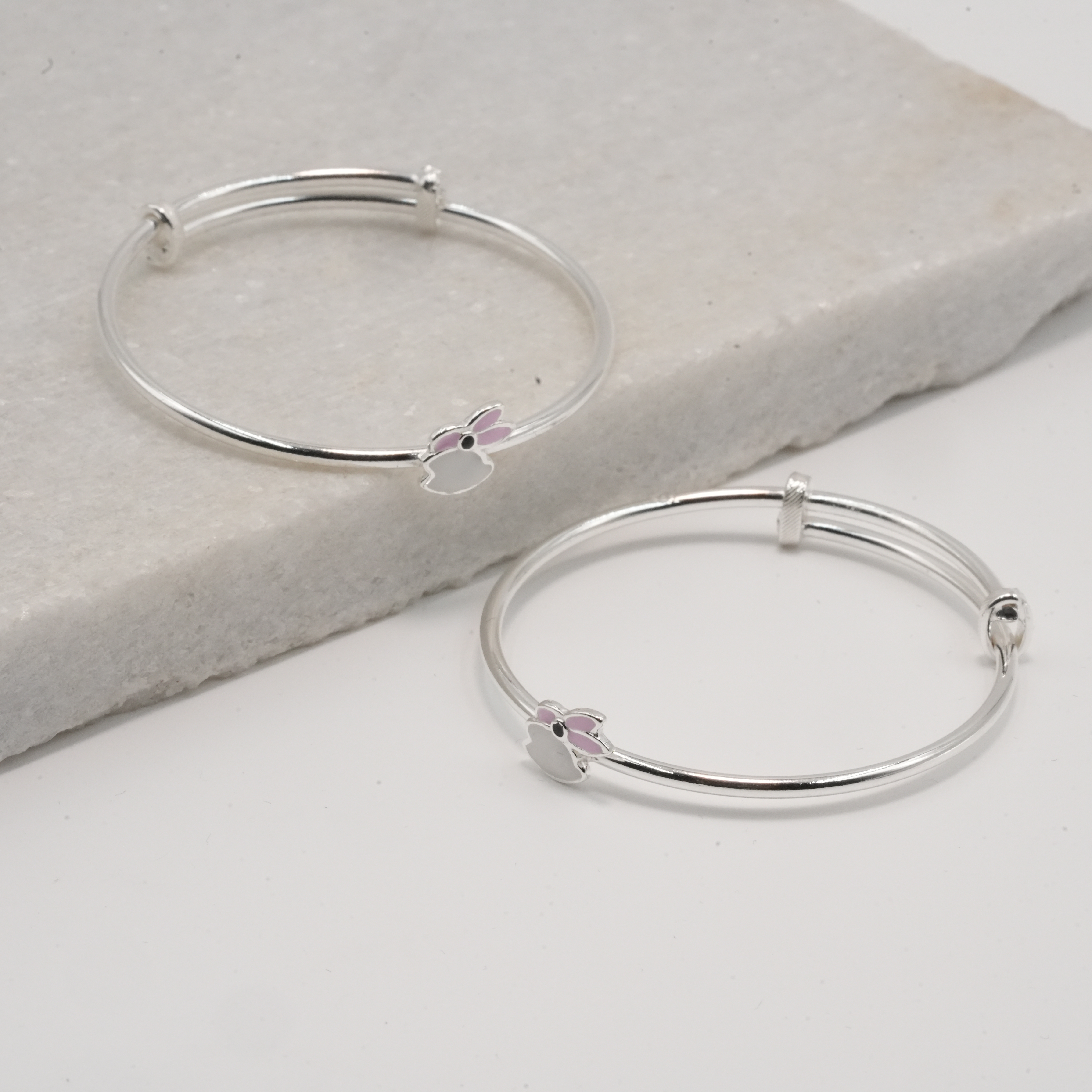 PREMIUM 925 SILVER ROSY RABBIT BABY BRACELETE - Image 2