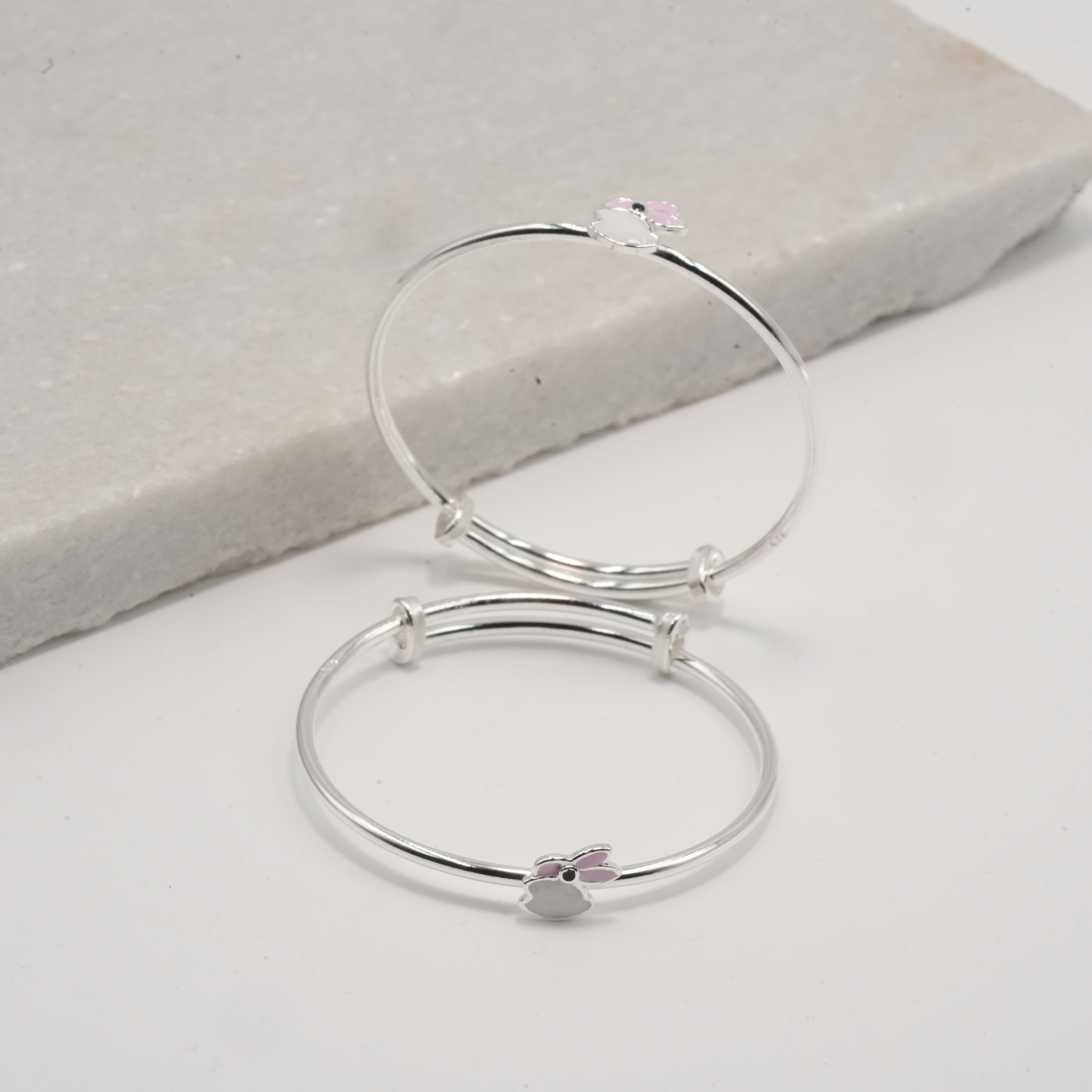 PREMIUM 925 SILVER ROSY RABBIT BABY BRACELETE