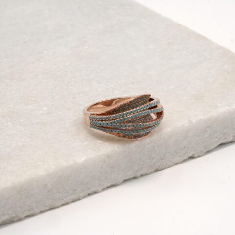 PREMIUM 925 SILVER EXCLUSIVE ROSE GOLD POLISH RING - SIZE 16