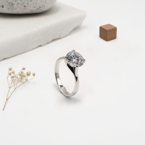 PREMIUM 925 SILVER EXCLUSIVE SOLITARE RING - SIZE 12