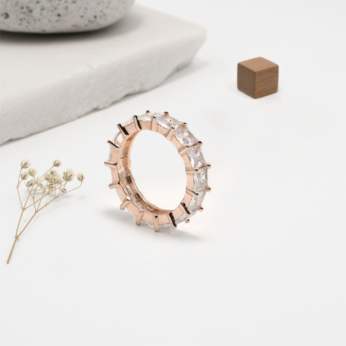 PREMIUM 925 SILVER EXCLUSIVE ROSE GOLD POLISH CHOKI STONE BAND - SIZE 12 - Image 2