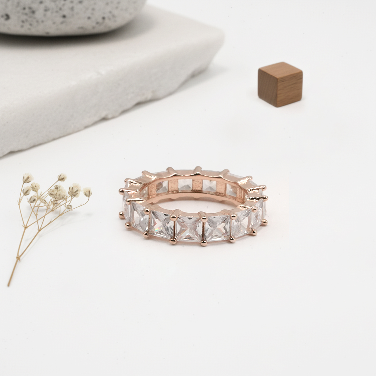 PREMIUM 925 SILVER EXCLUSIVE ROSE GOLD POLISH CHOKI STONE BAND - SIZE 12 - Image 3