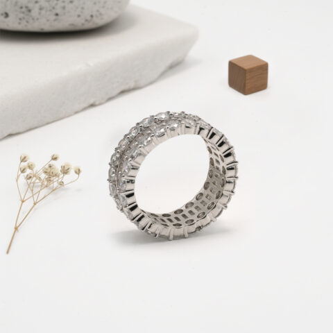 PREMIUM 925 SILVER EXCLUSIVE BAGUETTE BAND SIZE - 17