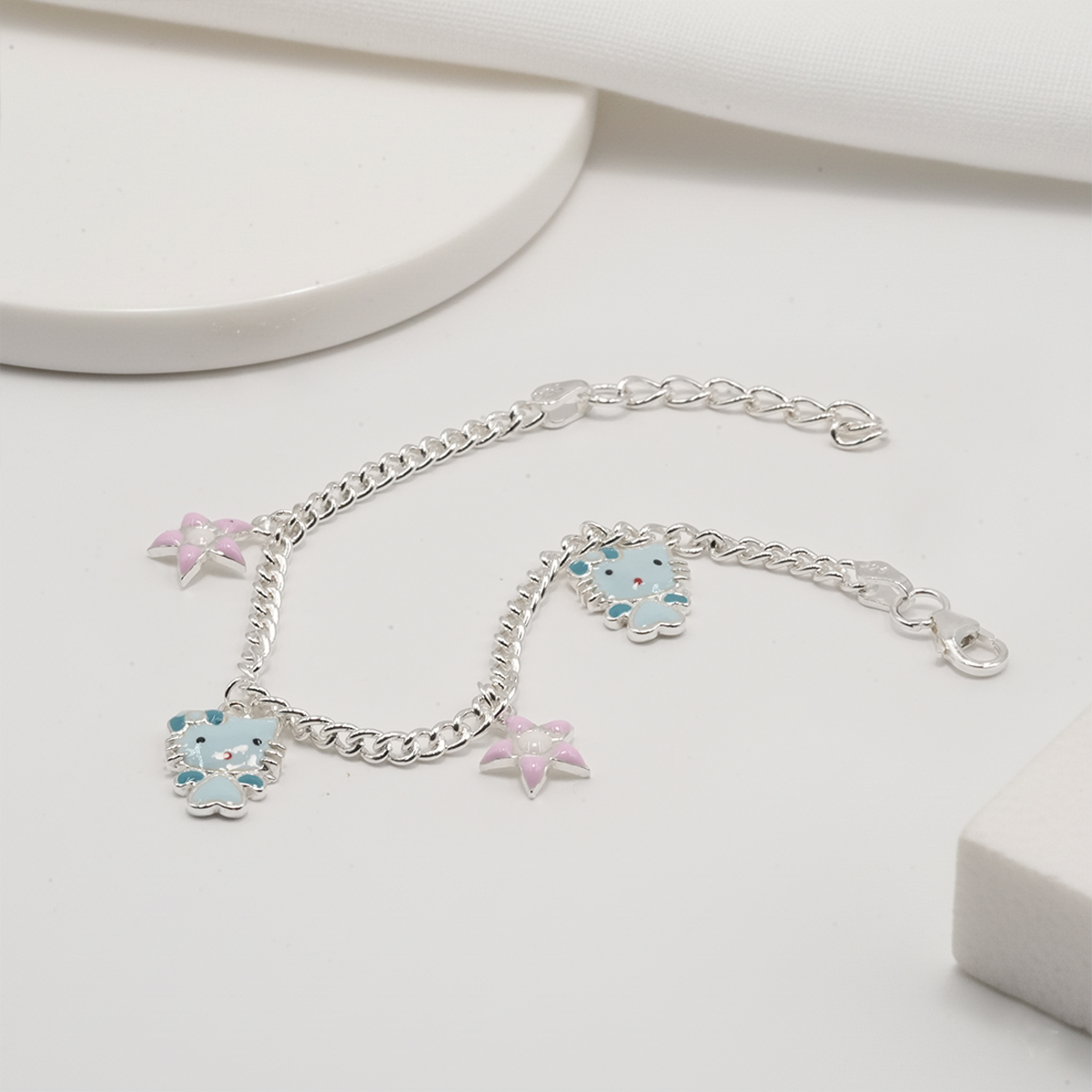 PREMIUM 925 SILVER CUTE BARBIE DOLL CHARM BRACELETE - Image 2