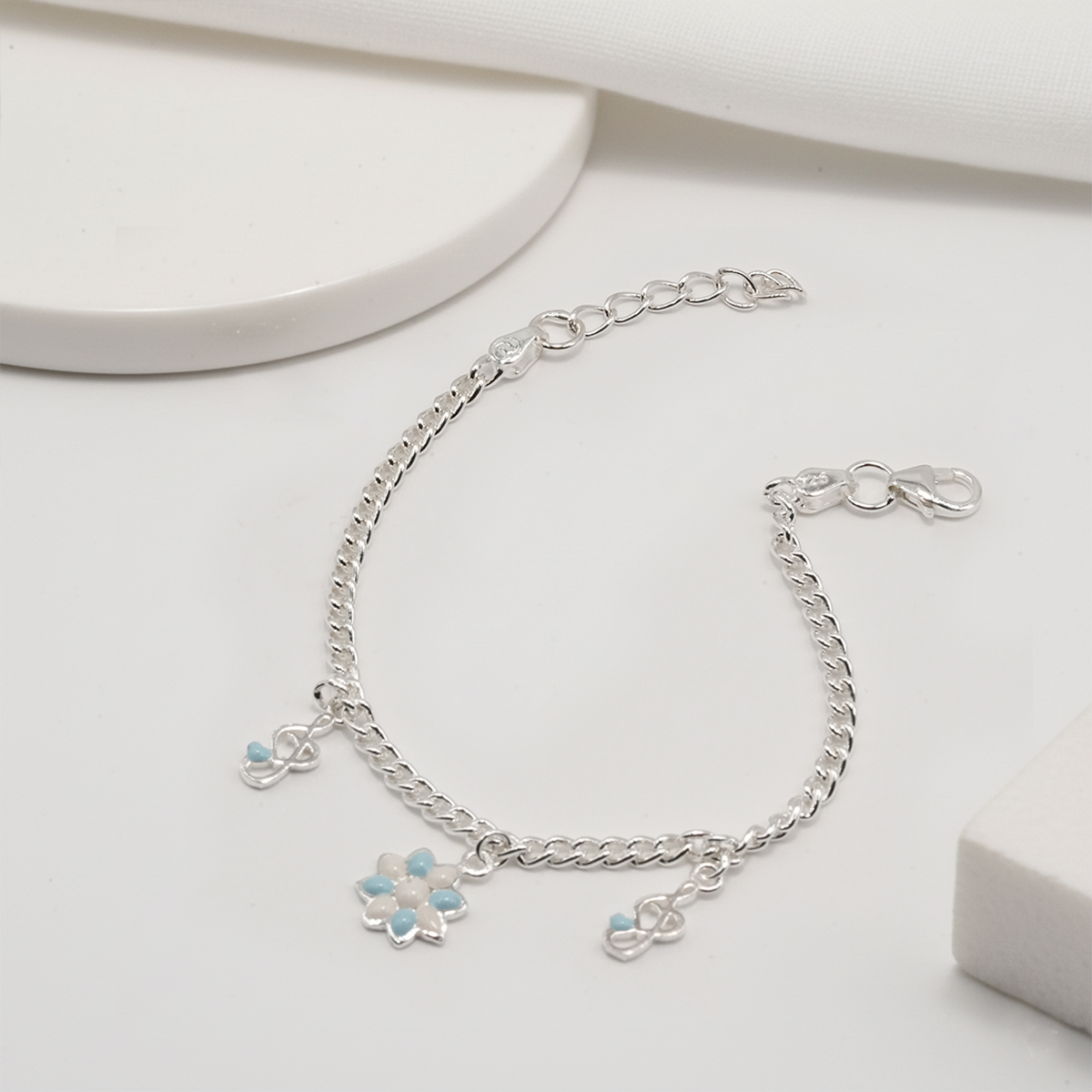 PREMIUM 925 SILVER CUTE BABY CHARM BRACELETE