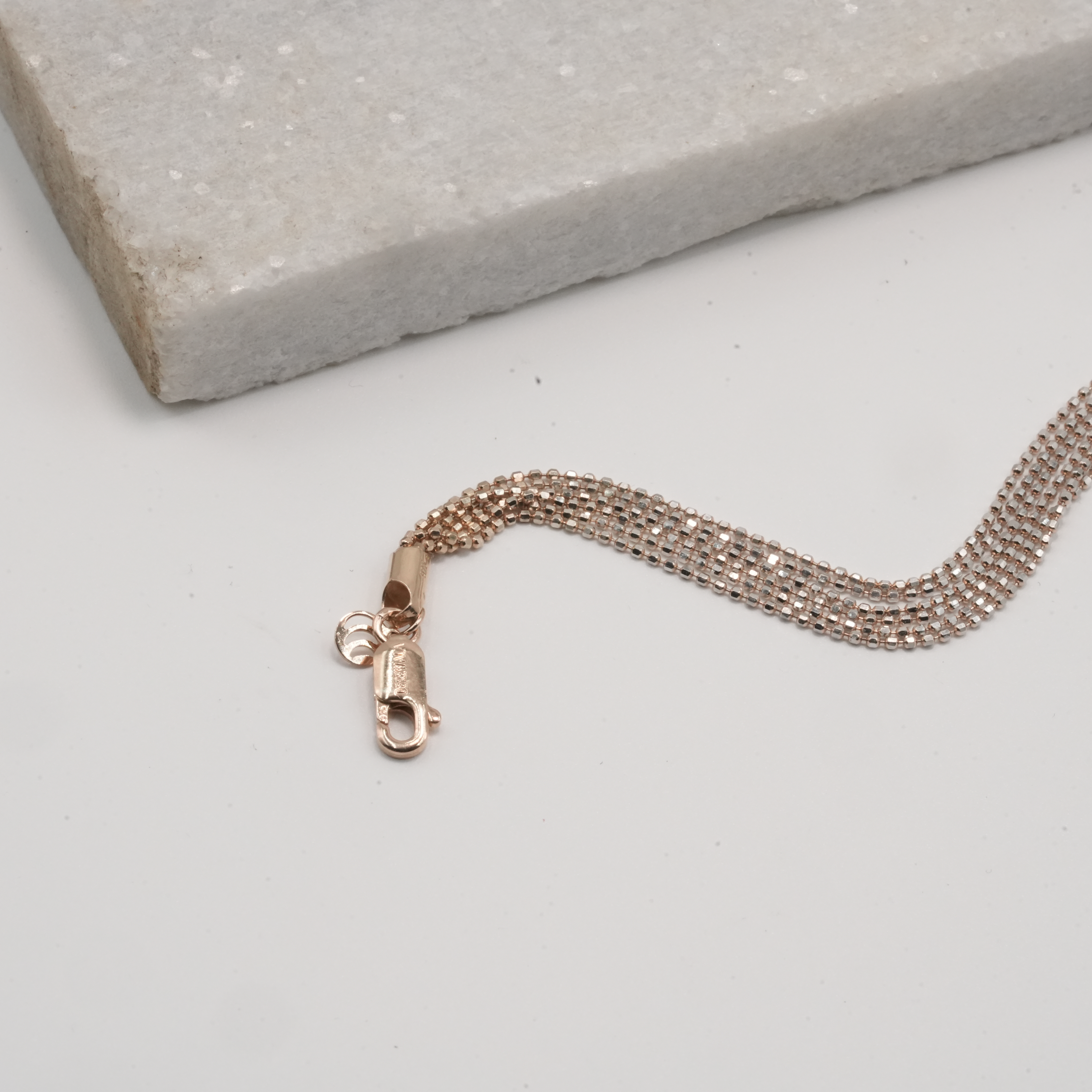 PREMIUM EXCLUSIVE 925 SILVER BUNCH LOOSE TWO TONE BRACELETE