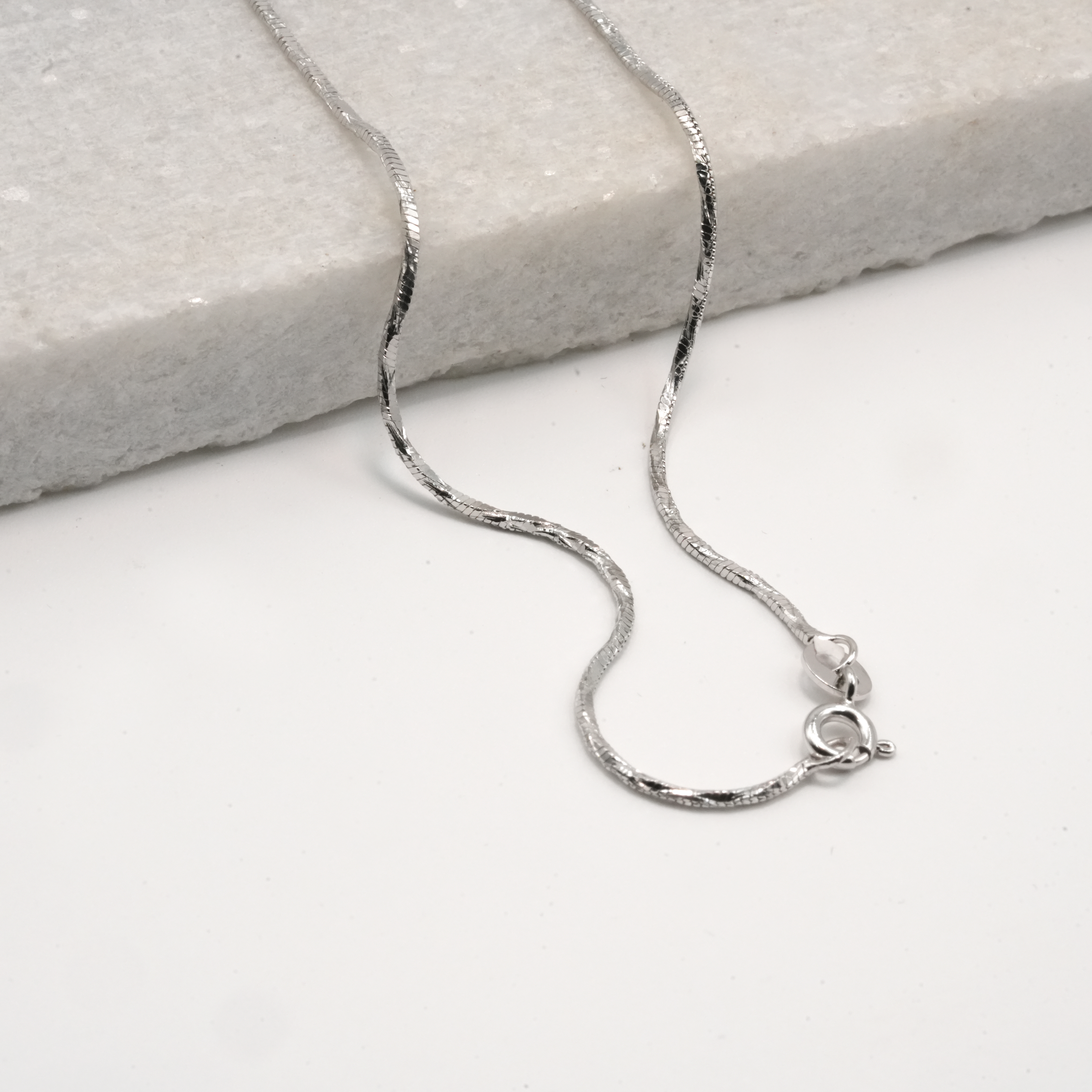 PREMIUM 925 SILVER SMOOTH CHAIN - SIZE 16 INCH - Image 2