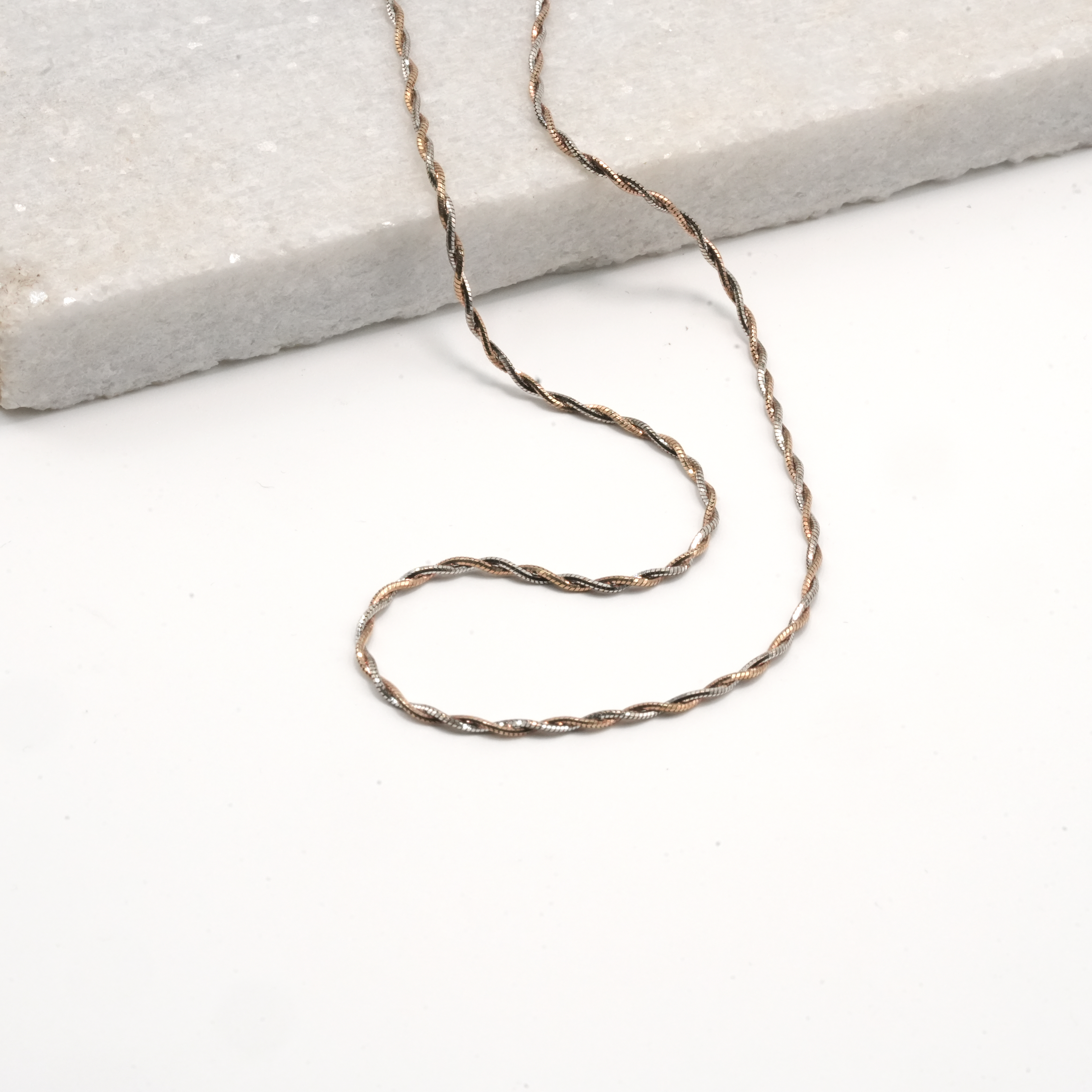 PREMIUM EXCLUSIVE 925 SILVER TWO TONE ITALIAN CHAIN - Image 3