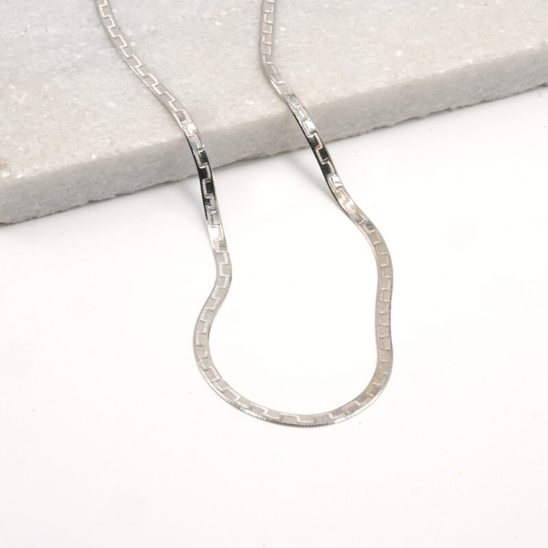 Snack Pattern Chain PREMIUM EXCLUSIVE 925 SILVER ITALIAN SNACK CHAIN - Aarya Silver