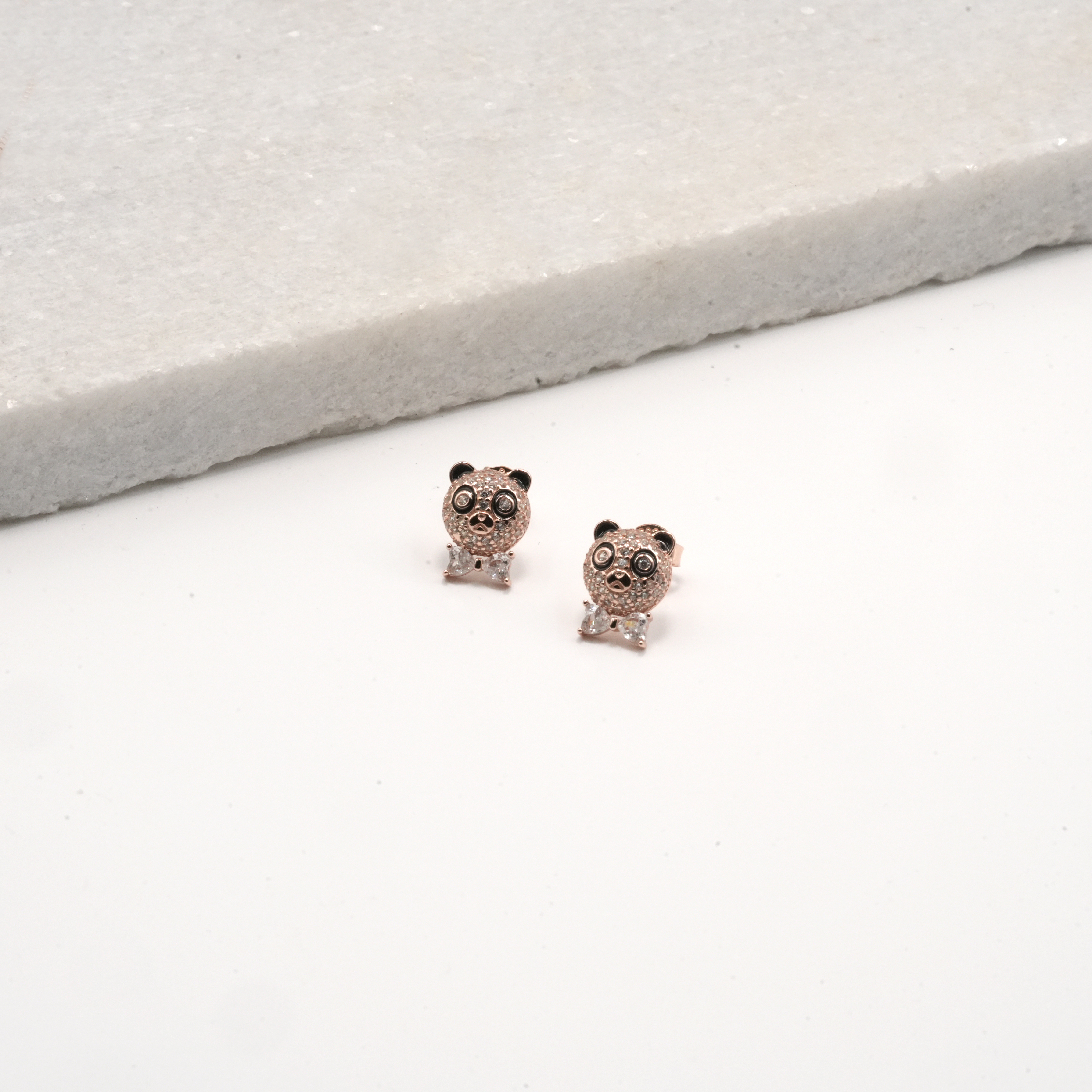 PREMIUM 925 SILVER EXCLUSIVE ROSE GOLD POLISH PANDA PENDANT SET - Image 2