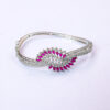 PREMIUM EXCLUSIVE 925 SILVER BRACELETE SOFT PINK STONE