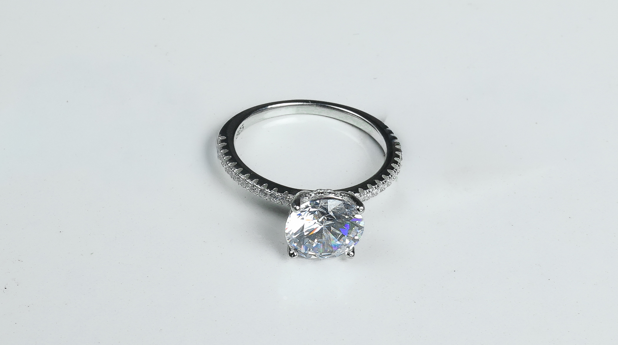 PREMIUM 925 SILVER SOLITARE RING - SIZE - 17