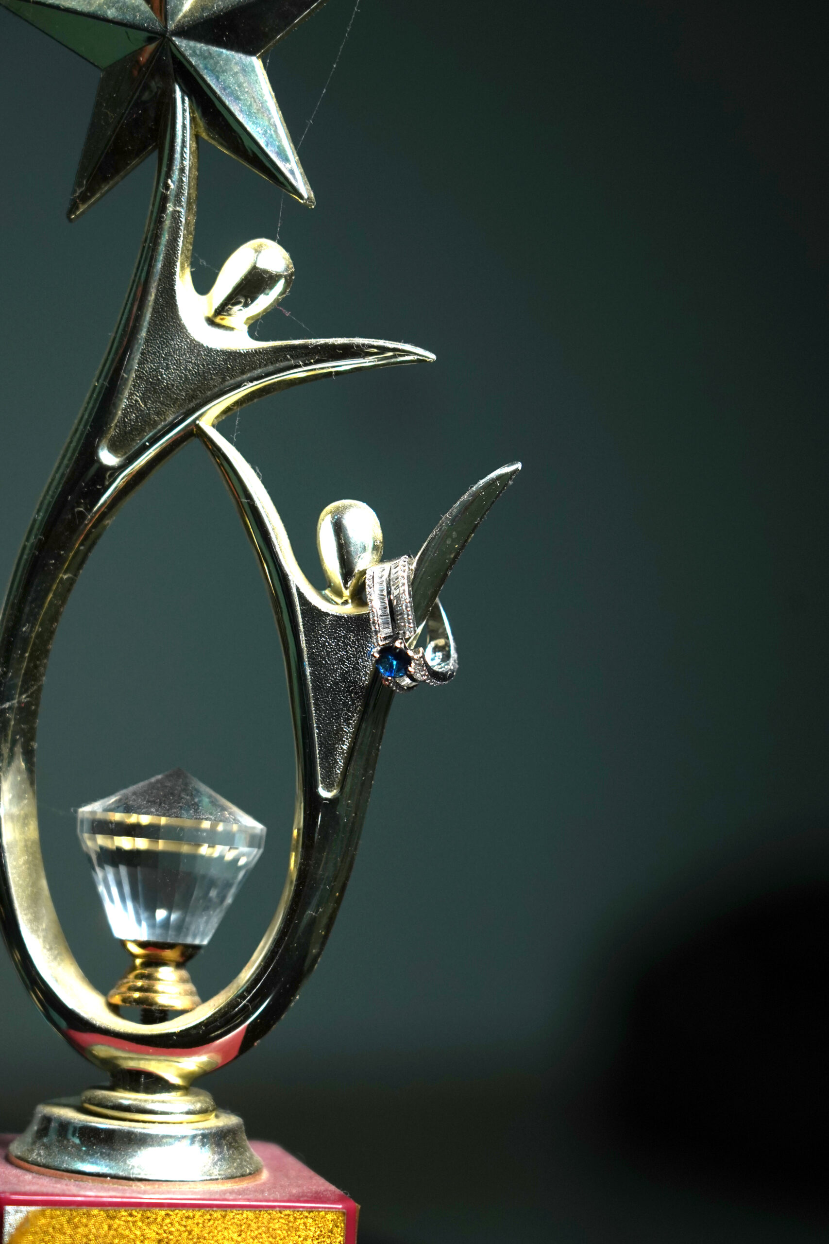 PREMIUM 925 SILVER DEEP BLUE COLOUR STONE WITH BUGGATE STONE RING SIZE - 14 - Image 4