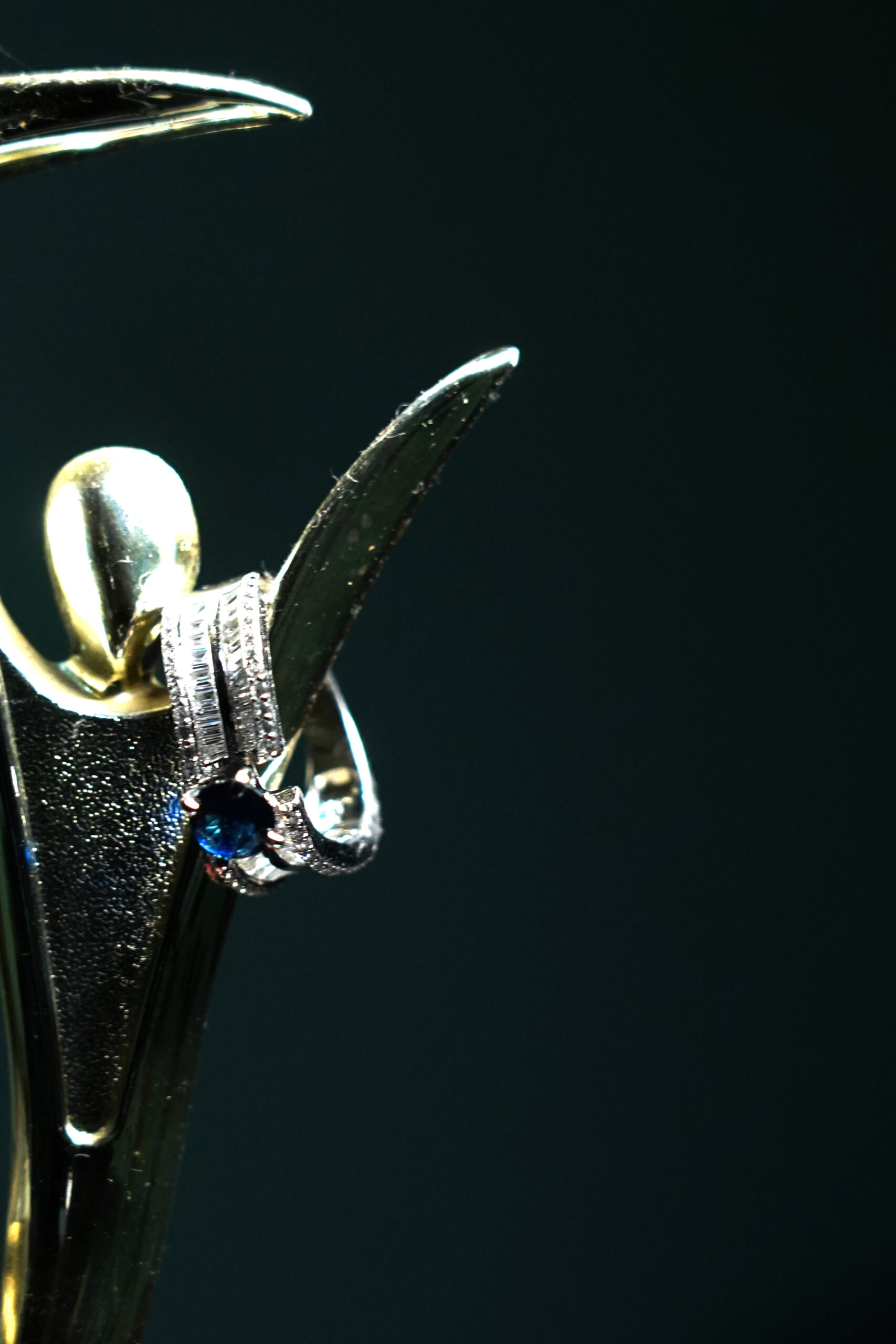 PREMIUM 925 SILVER DEEP BLUE COLOUR STONE WITH BUGGATE STONE RING SIZE - 14 - Image 5