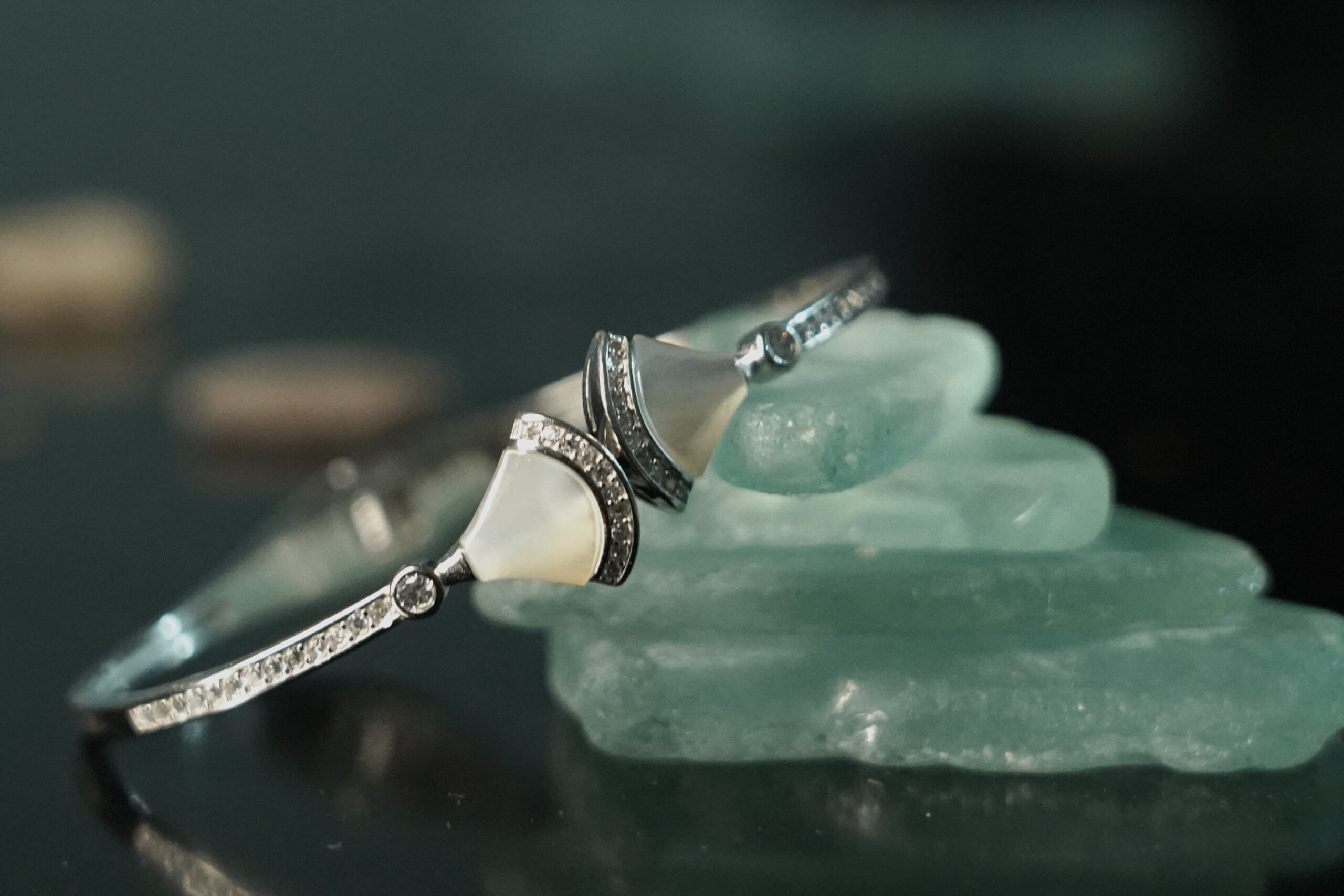 PREMIUM 925 SILVER EXCLUSIVE BRACELETE & RING WITH MOP - Image 2