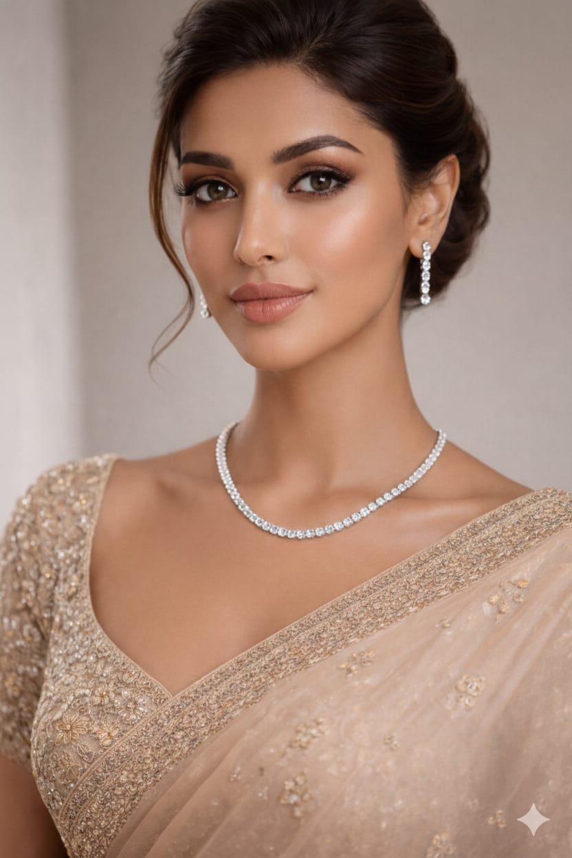 PREMIUM 925 SILVER TENNIS NECKLESS WITH TOPS - Image 2