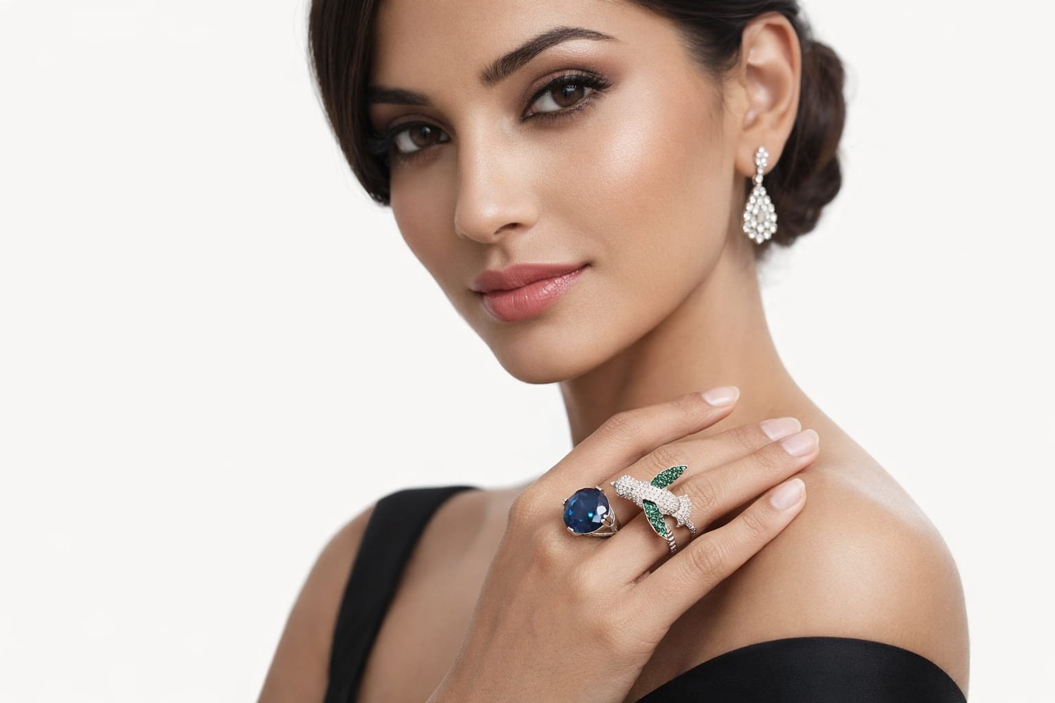 PREMIUM 925 SILVER BIRD DEEP ROYAL BLUE COLOUR RING - FREE SIZE - Image 3