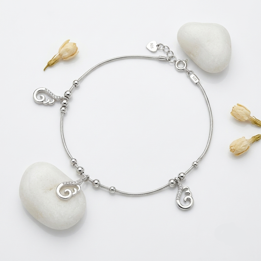 PREMIUM 925 SILVER HANGING ANKLET - Image 2