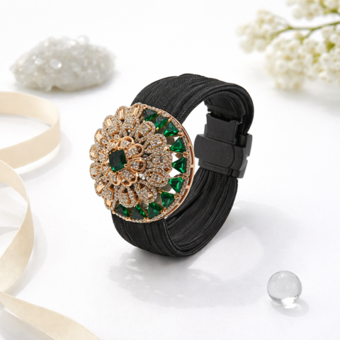 EXCLUSIVE 925 SILVER GREY COLOUR CUFF BRACELETE