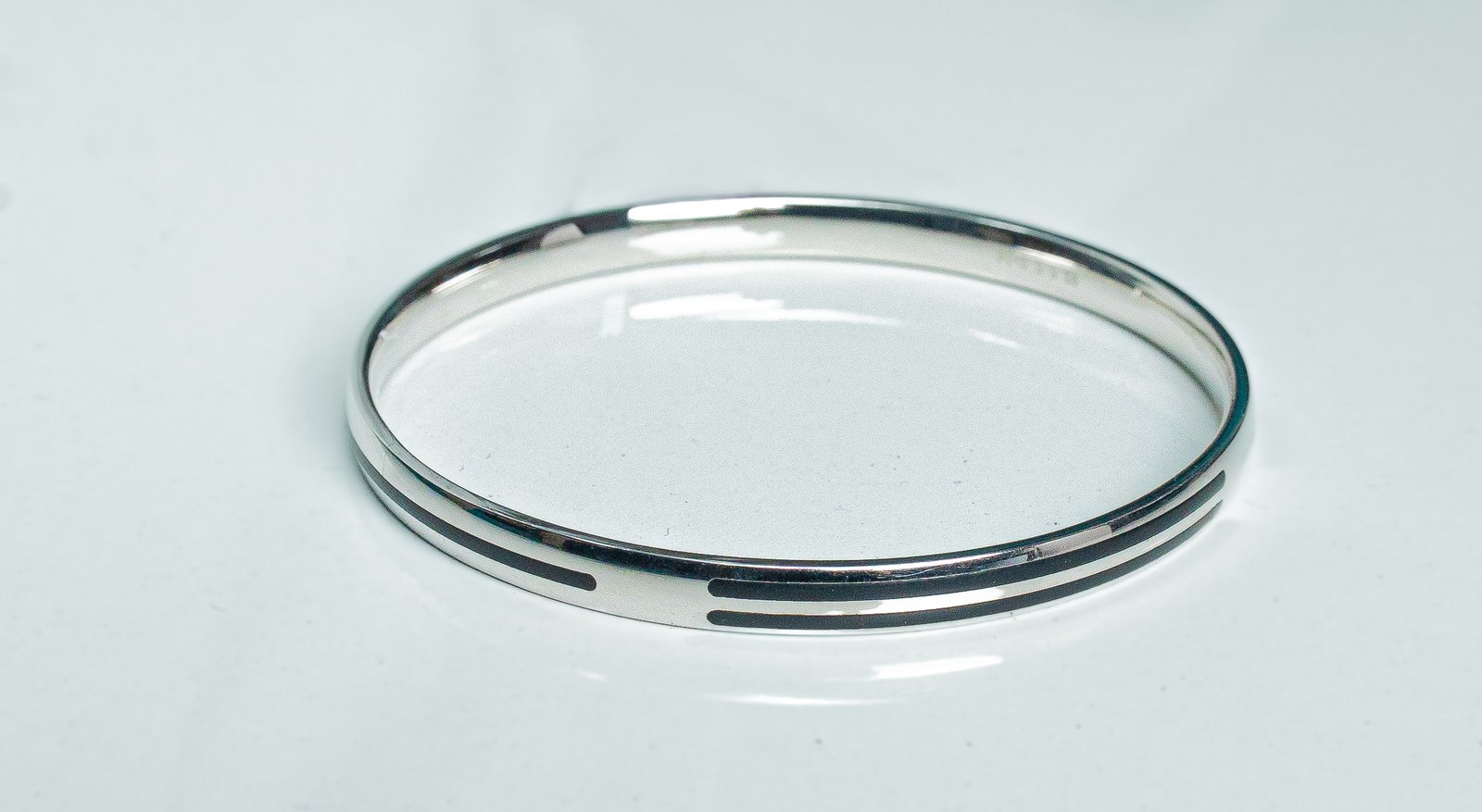 PREMIUM 925 SILVER PLAIN BLACK ENAMAL KADA