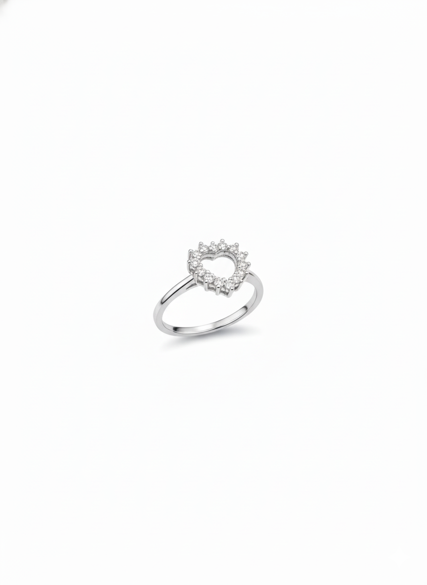 PREMIUM 925 SILVER MORDEN MINIMALIST HEART RING - SIZE 12 - Image 3