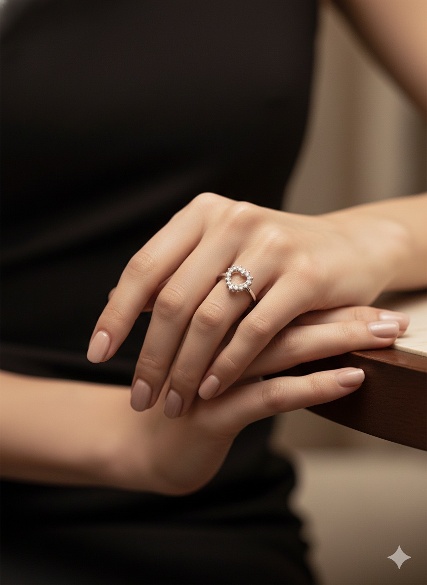 PREMIUM 925 SILVER MORDEN MINIMALIST HEART RING - SIZE 12 - Image 4