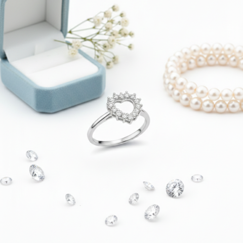 PREMIUM 925 SILVER MORDEN MINIMALIST HEART RING - SIZE 12