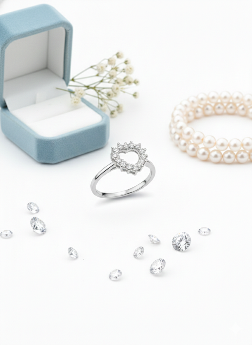 PREMIUM 925 SILVER MORDEN MINIMALIST HEART RING - SIZE 12