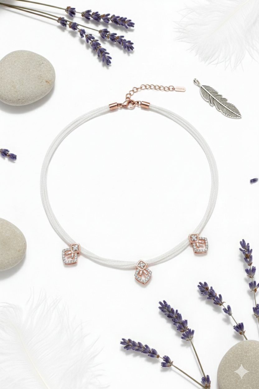 EXCLUSIVE 925 SILVER MOONLIT RIBBON CLASSY LADY NECKLESS