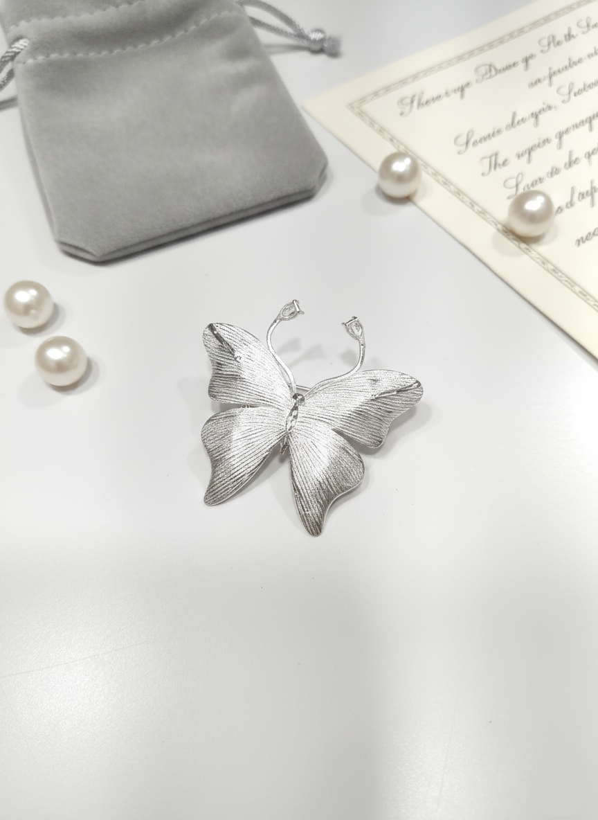 EXCLUSIVE 925 SILVER WILLOW BUTTERFLY WOMEN'S BROOCH - Image 3