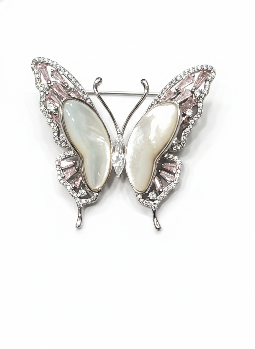 EXCLUSIVE 925 SILVER MOONLIGHT PEARL PAVILION WOMEN'S BROOCH - Image 2