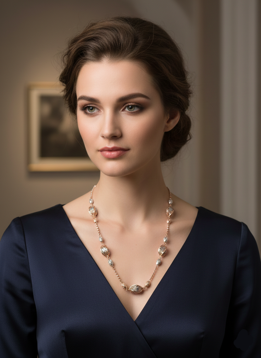 EXCLUSIVE 925 SILVER ITALIAN ROSE GOLD POLISH NECKLESS - Image 4