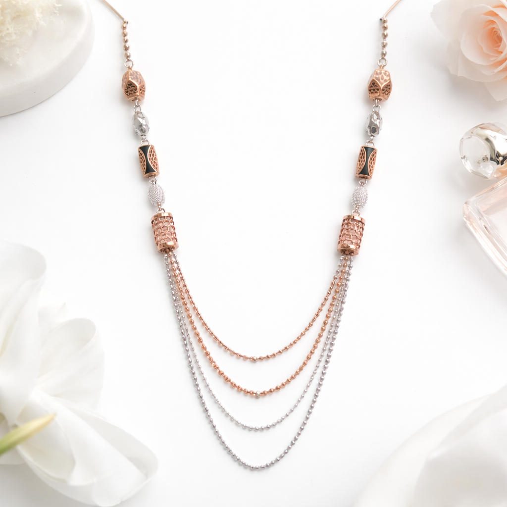 EXCLUSIVE 925 SILVER ROSE GOLD POLISH ITALIAN WOMEN'S NECKLESS