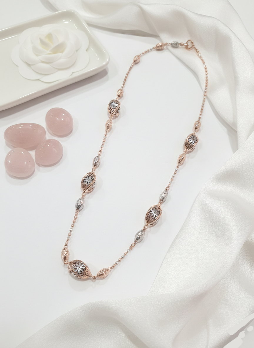 EXCLUSIVE 925 SILVER ITALIAN ROSE GOLD POLISH NECKLESS