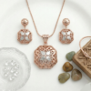 EXCLUSIVE 925 SILVER VINTAGE GLOW ROSE GOLD POLISH PENDANT SET WITHOUT CHAIN