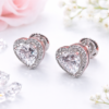 PREMIUM 925 SILVER THE SOLITARE HEART STUDS