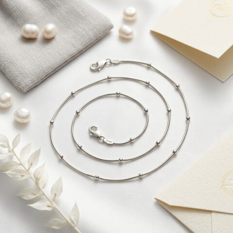 PREMIUM 925 SILVER SMOOTH & CUTE BALL CHAIN SIZE 17