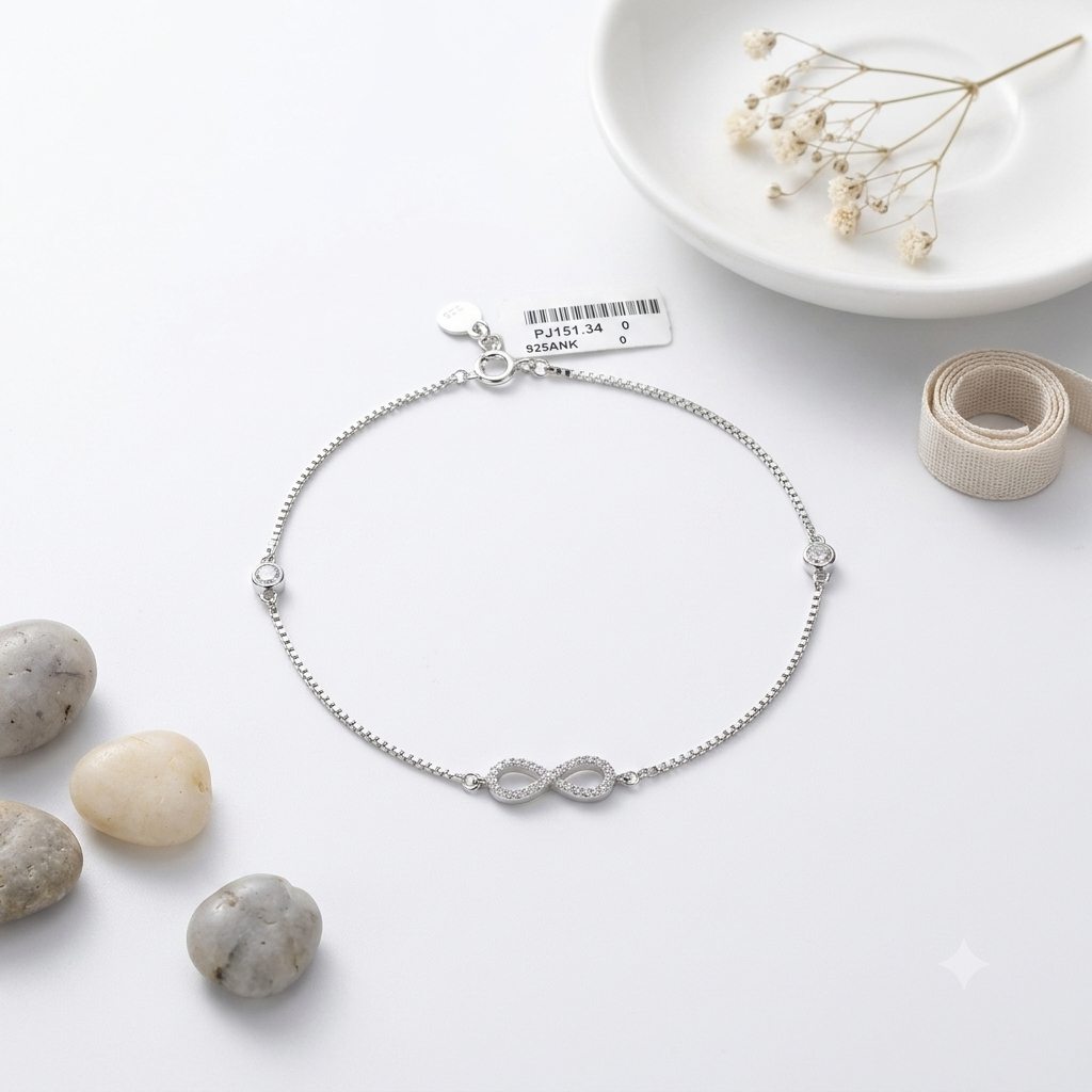 ENDLESS LOVE INFINITY SILVER ANKLET - Image 4