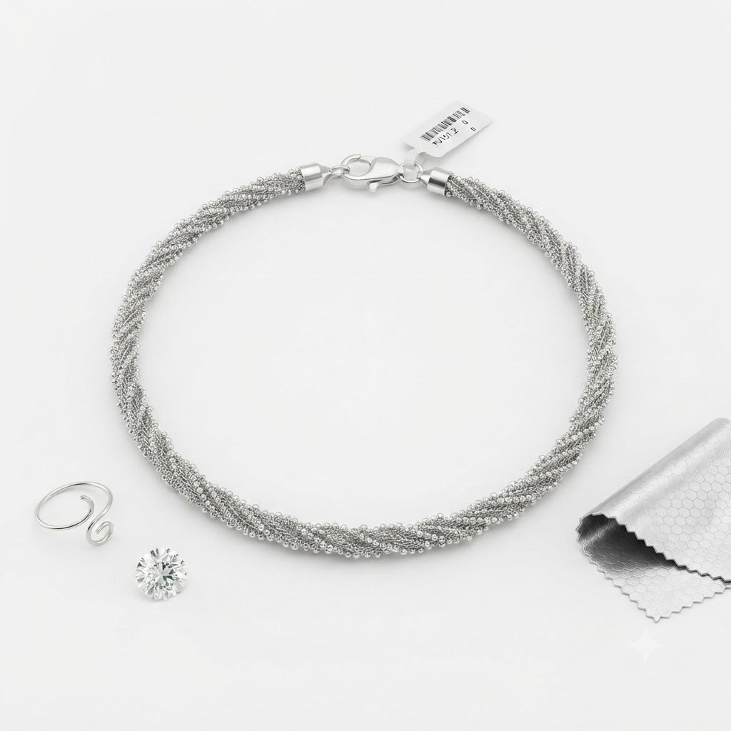 EXCLUSIVE 925 SILVER ORBIT WOMENS ANKLET - Image 2