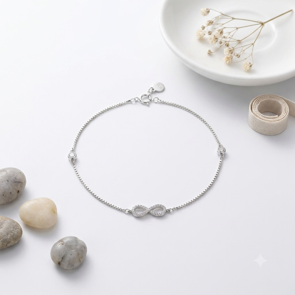 ENDLESS LOVE INFINITY SILVER ANKLET - Image 3